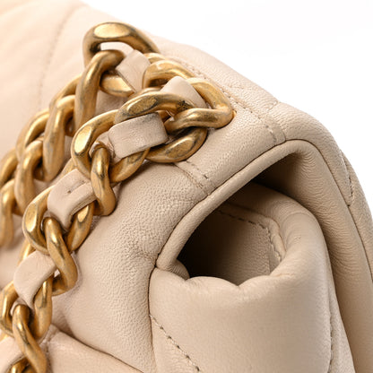 Chanel Goatskin Quilted Medium Chanel 19 Flap Light Beige 11 of 11