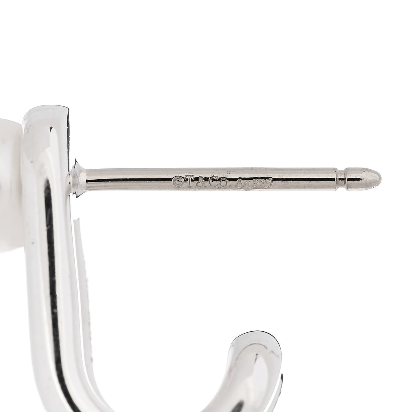 Sterling Silver Pearl HardWear Double Hinged Earrings