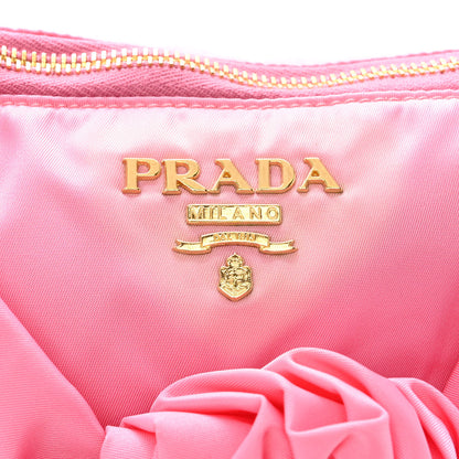 Prada Tessuto Nylon Fiocco Bow Shoulder Bag Begonia 9 of 9