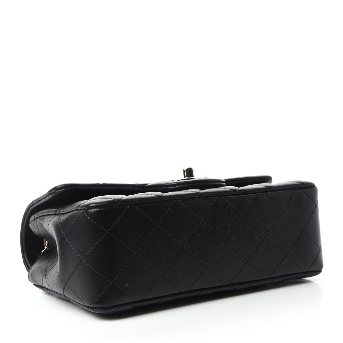 Lambskin Quilted Mini Rectangular Flap Black