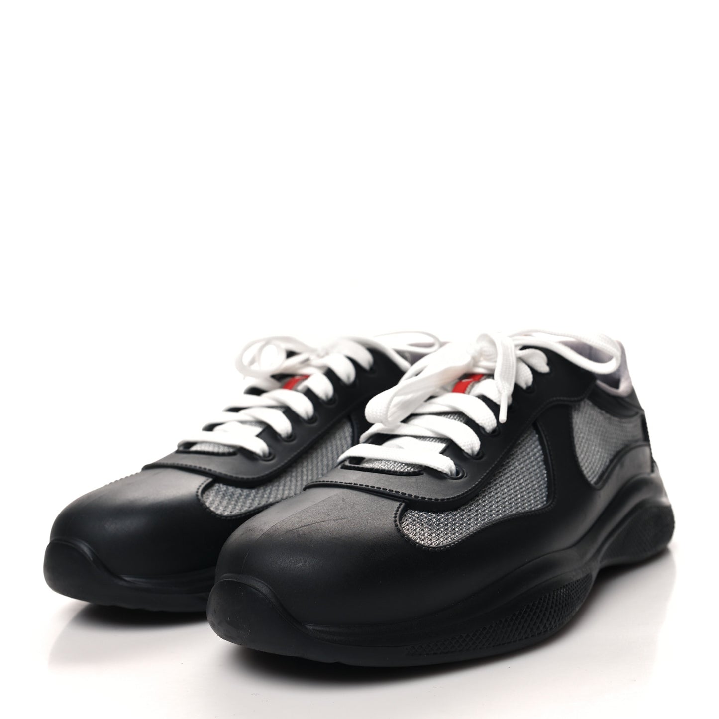 Soft Rubber Mesh Mens America's Cup Sneakers 43 Black Argento