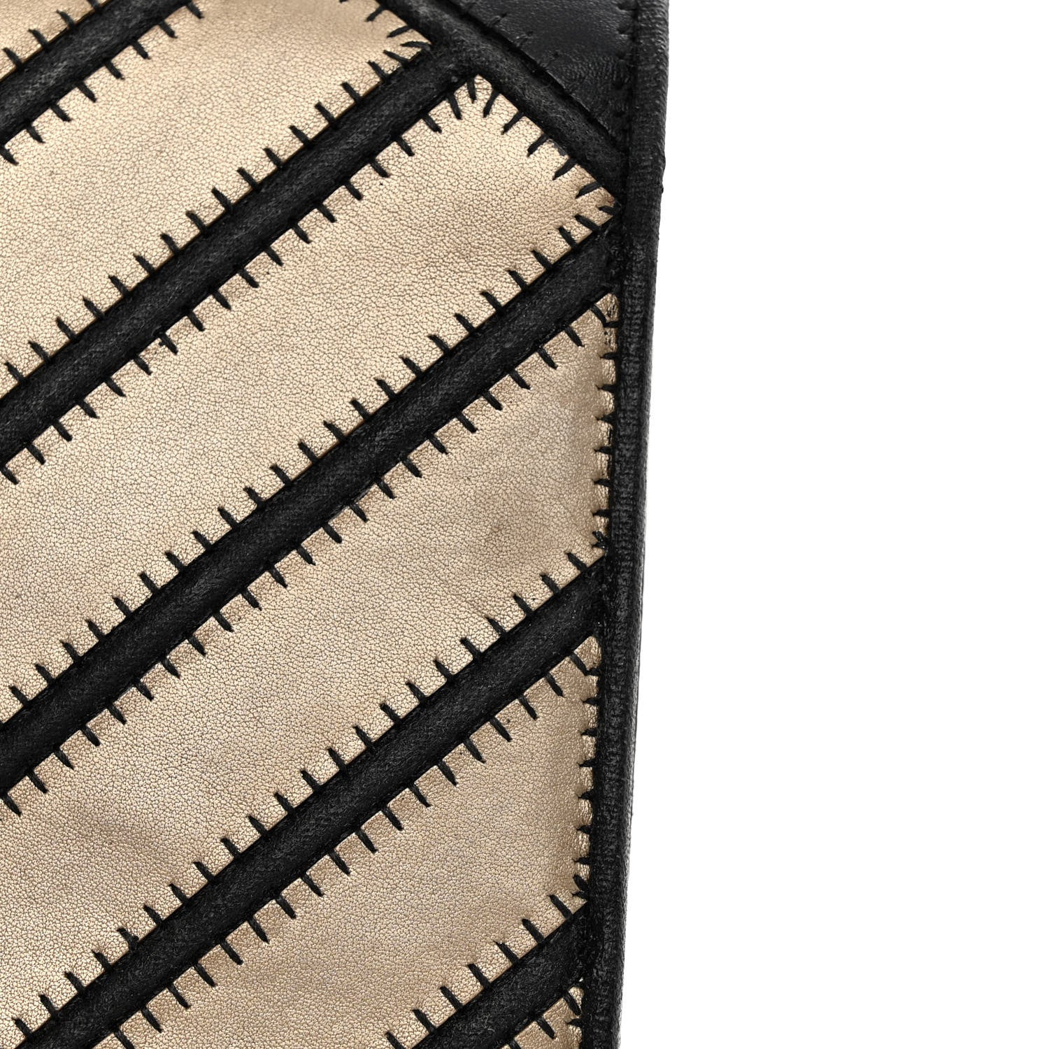 Chanel Lambskin Grosgrain Chevron Quilted Small Couture Flap Black Gold 15 of 18