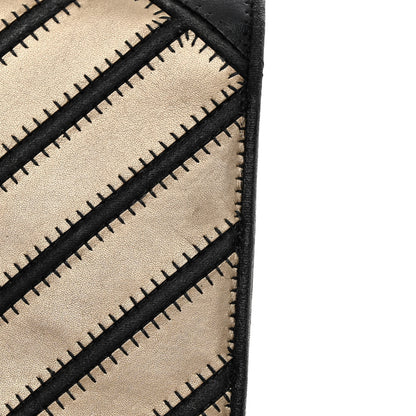 Chanel Lambskin Grosgrain Chevron Quilted Small Couture Flap Black Gold 15 of 18