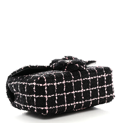 Chanel Tweed Quilted Small Camellia Flap Black Pink 4 of 10