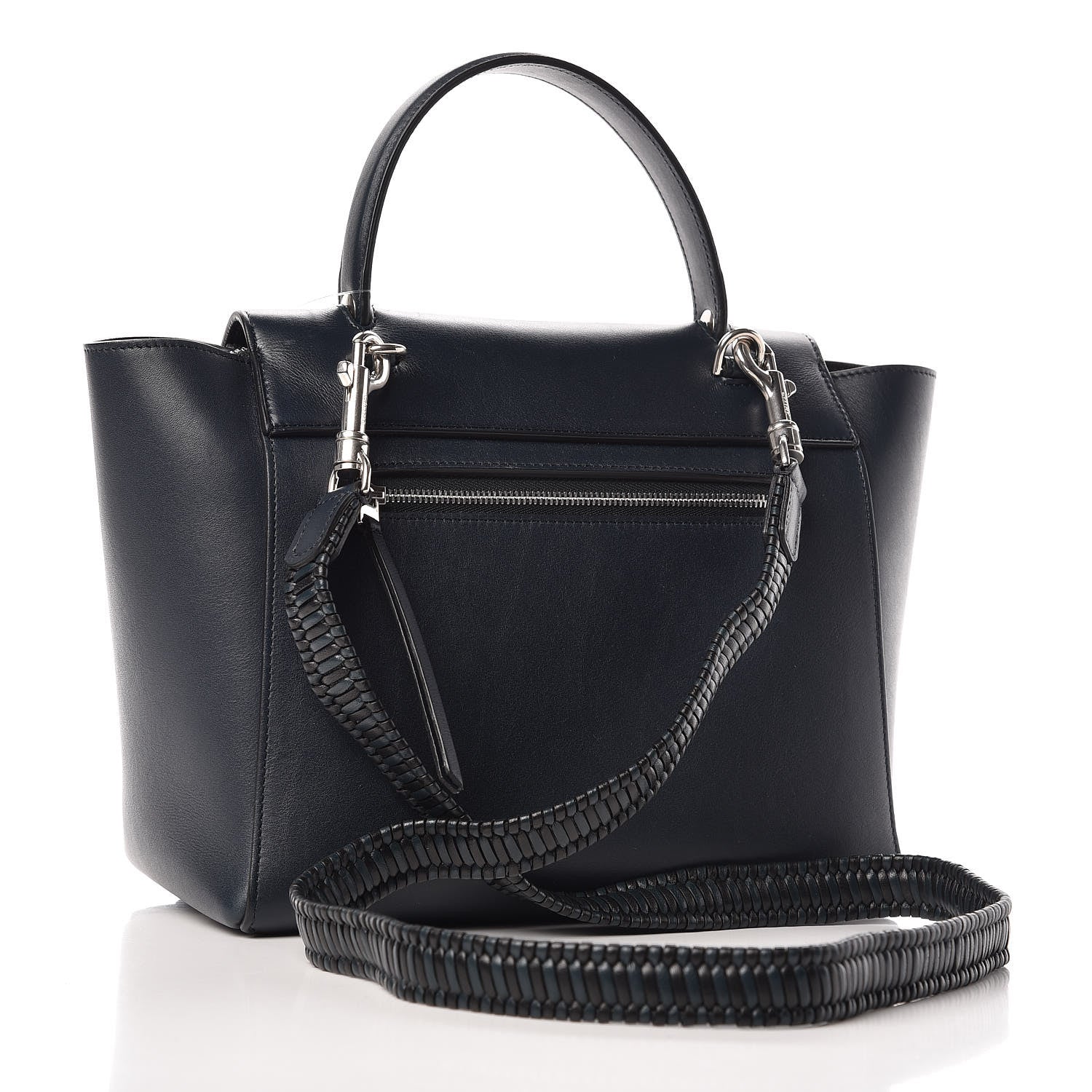 Celine Smooth Calfskin Micro Bi-Color Braided Belt Bag Dark Sea 3 of 9