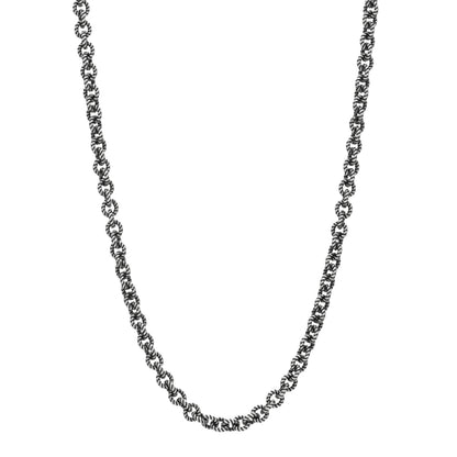 David Yurman Sterling Silver 6mm Oval Cable Link Toggle Necklace 18" 1 of 3