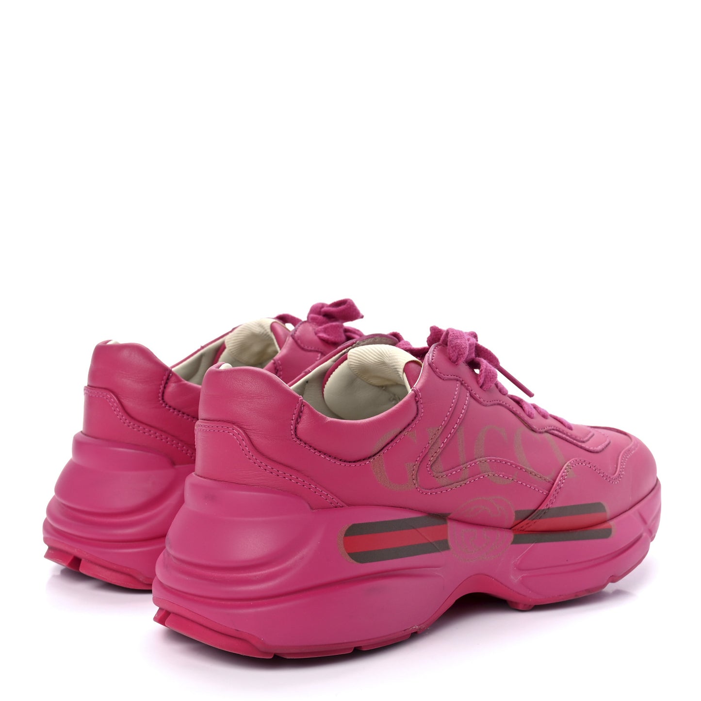 Calfskin Logo Womens Rhyton Sneakers 39 Box Pink