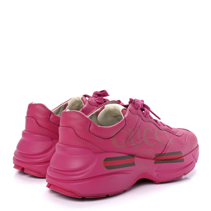 Gucci Calfskin Logo Womens Rhyton Sneakers 39 Box Pink 4 of 9