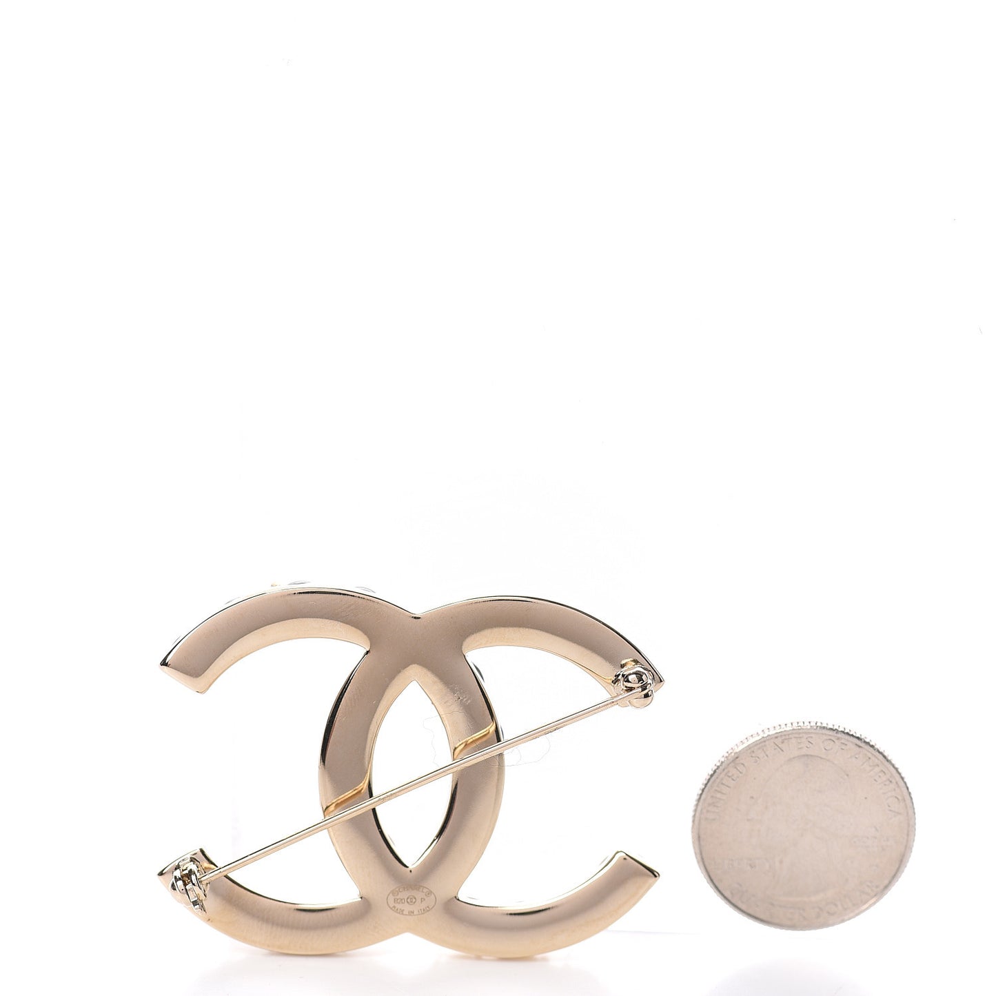 Pearl Crystal Bright Young Thing CC Brooch Gold