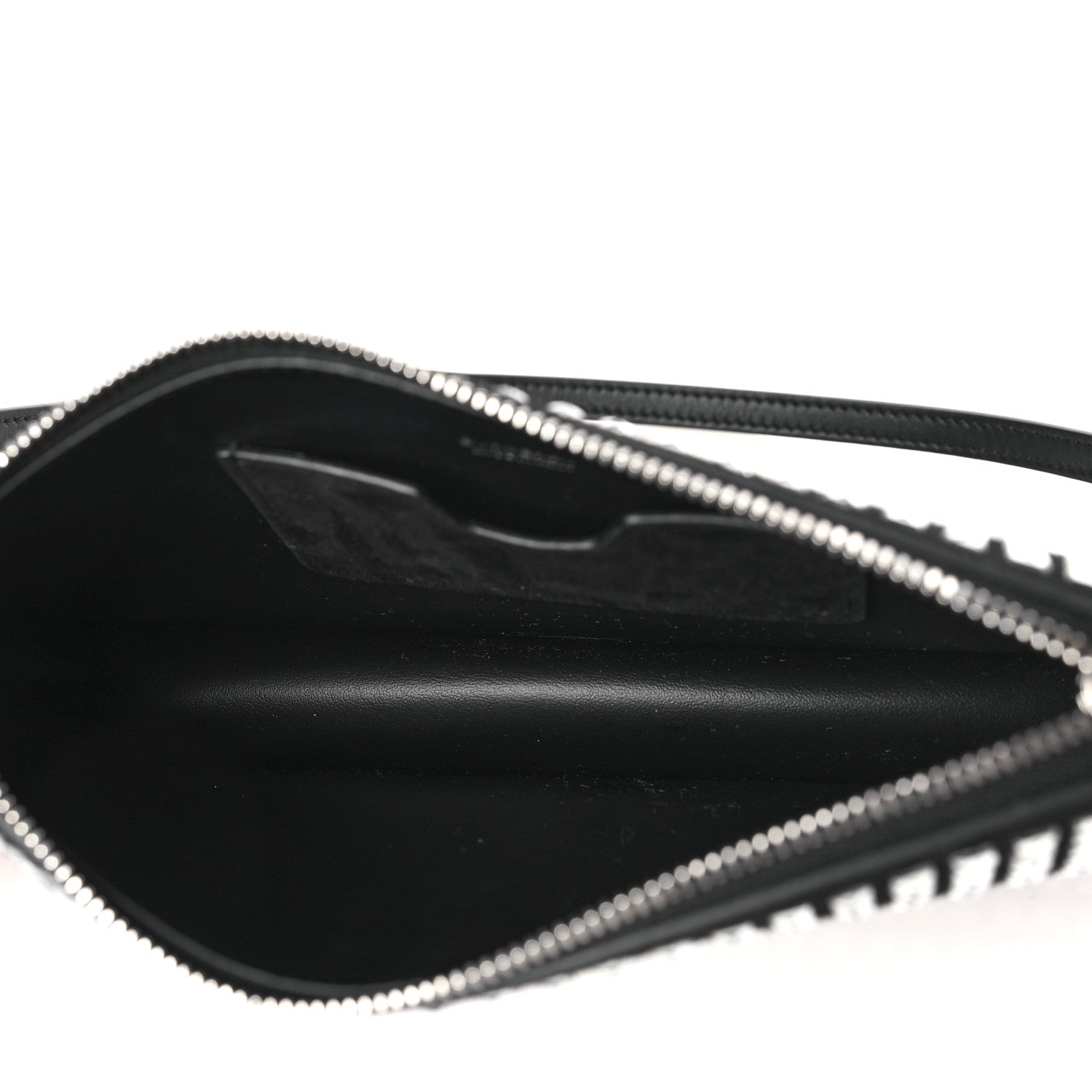 Burberry Suede Crystal Embellished TB Hotfix Shoulder Pouch Black 5 of 8