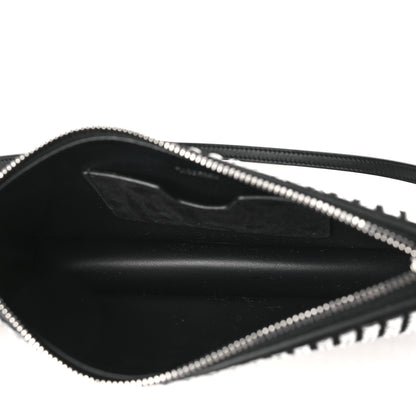 Burberry Suede Crystal Embellished TB Hotfix Shoulder Pouch Black 5 of 8