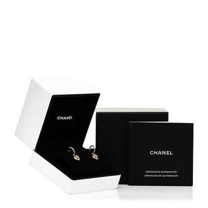 Chanel 18K Rose Gold Diamond Extrait de Camelia Drop Earrings 7 of 7