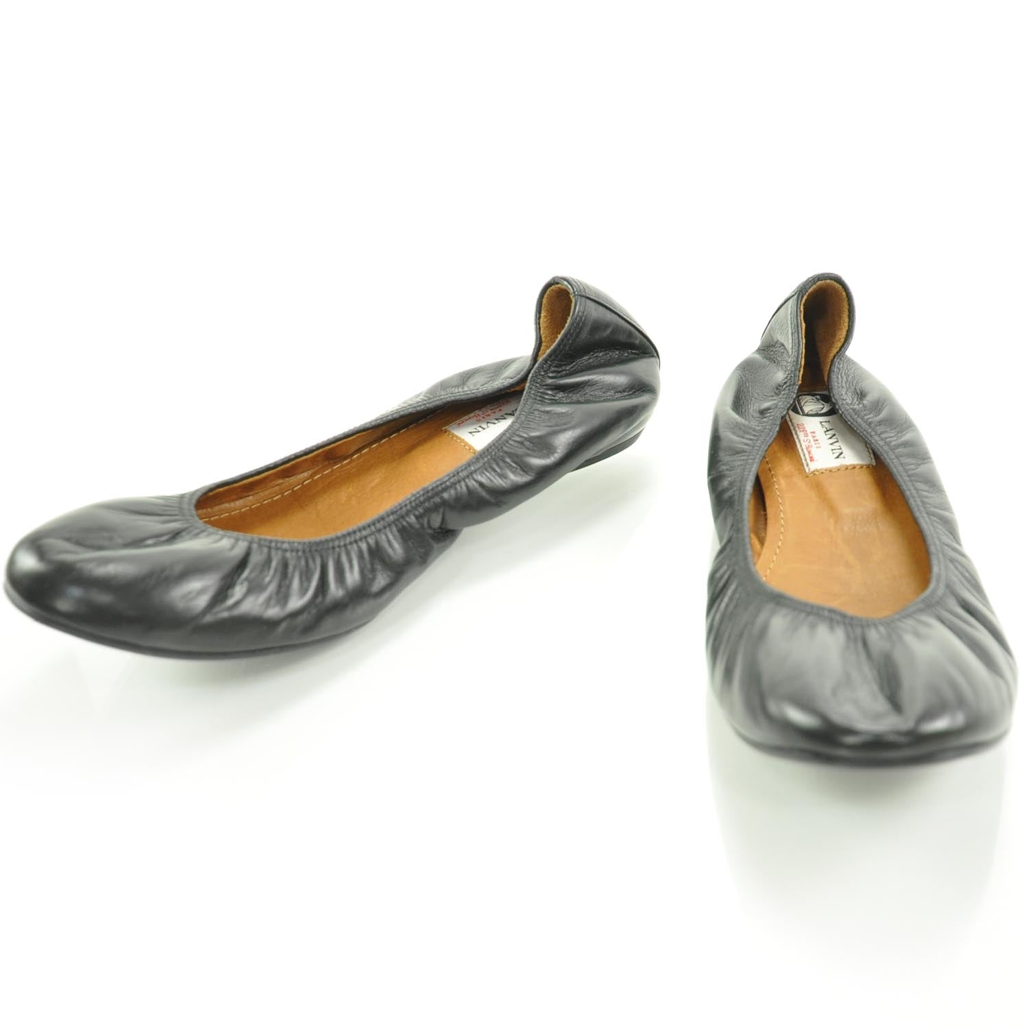 Lanvin Leather Elastic Ballet Flats 39 Black 1 of 6