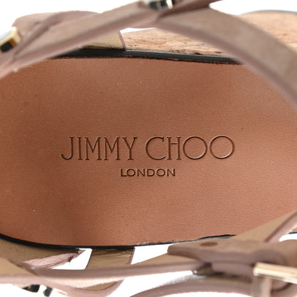 Jimmy Choo Suede Nerissa 120 Wedges 39.5 Ballet Pink 7 of 7