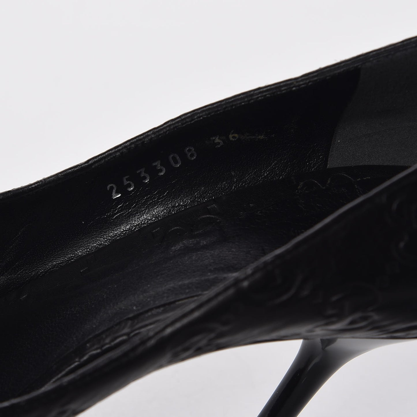 Guccissima GG Peep Toe Heels 36 Black