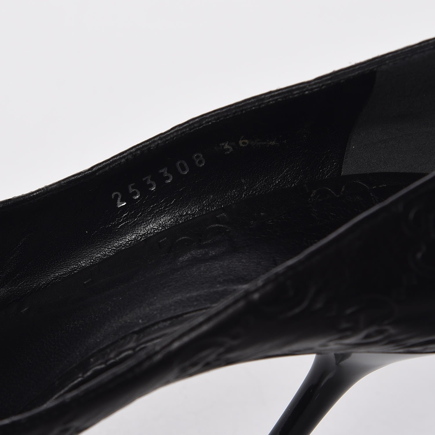 Gucci Guccissima GG Peep Toe Heels 36 Black 8 of 11