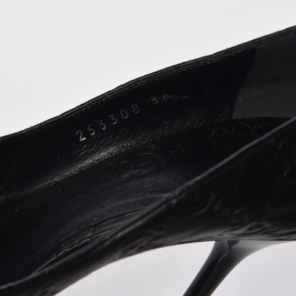 Gucci Guccissima GG Peep Toe Heels 36 Black 8 of 11