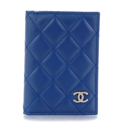 Chanel Lambskin Quilted Card Holder Wallet Dark Blue 1 of 7