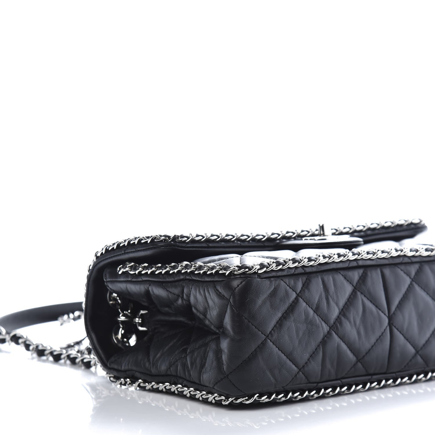 Chanel Crumpled Calfskin Medium Chain Flap Black 6 of 10