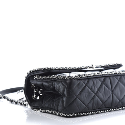 Chanel Crumpled Calfskin Medium Chain Flap Black 6 of 10