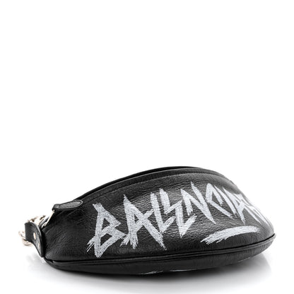 Balenciaga Agneau Arena Graffiti All Over XS Souvenir Belt Bag Black White 4 of 9