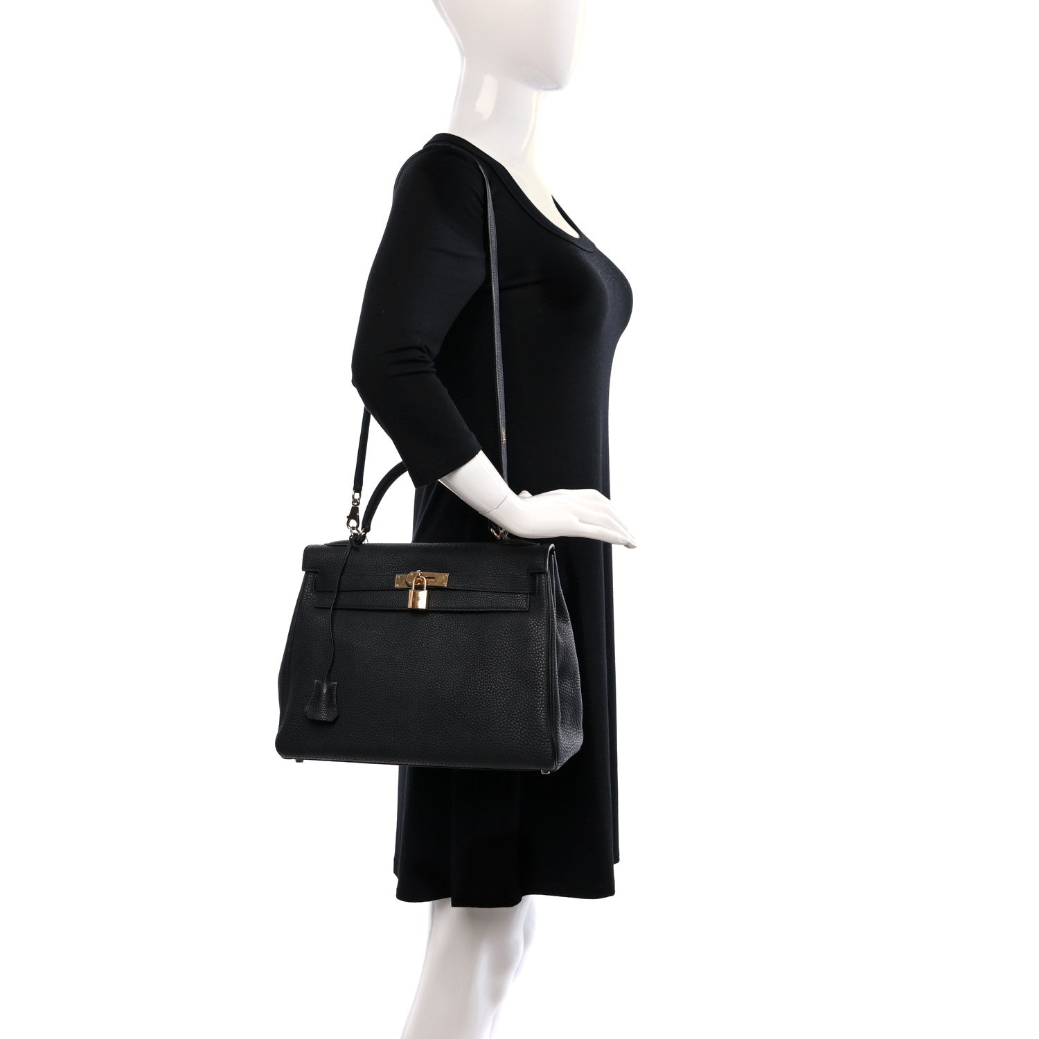 Hermes Taurillon Clemence Kelly Retourne 32 Black 3 of 14