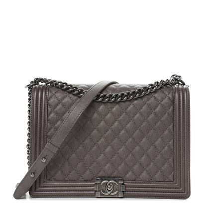Chanel Calfskin Quilted Large Boy Flap Grey 1 of 10