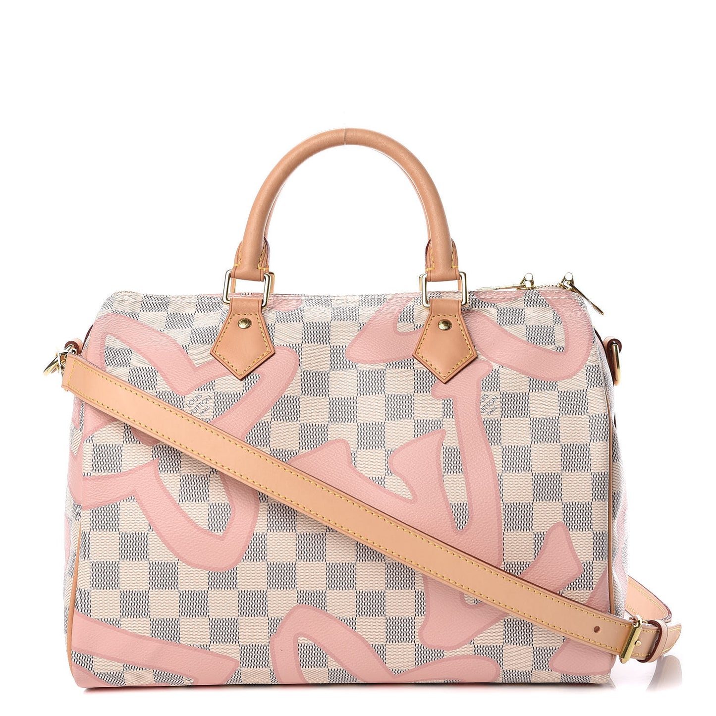Damier Azur Tahitienne Speedy Bandouliere 30 Rose Ballerine
