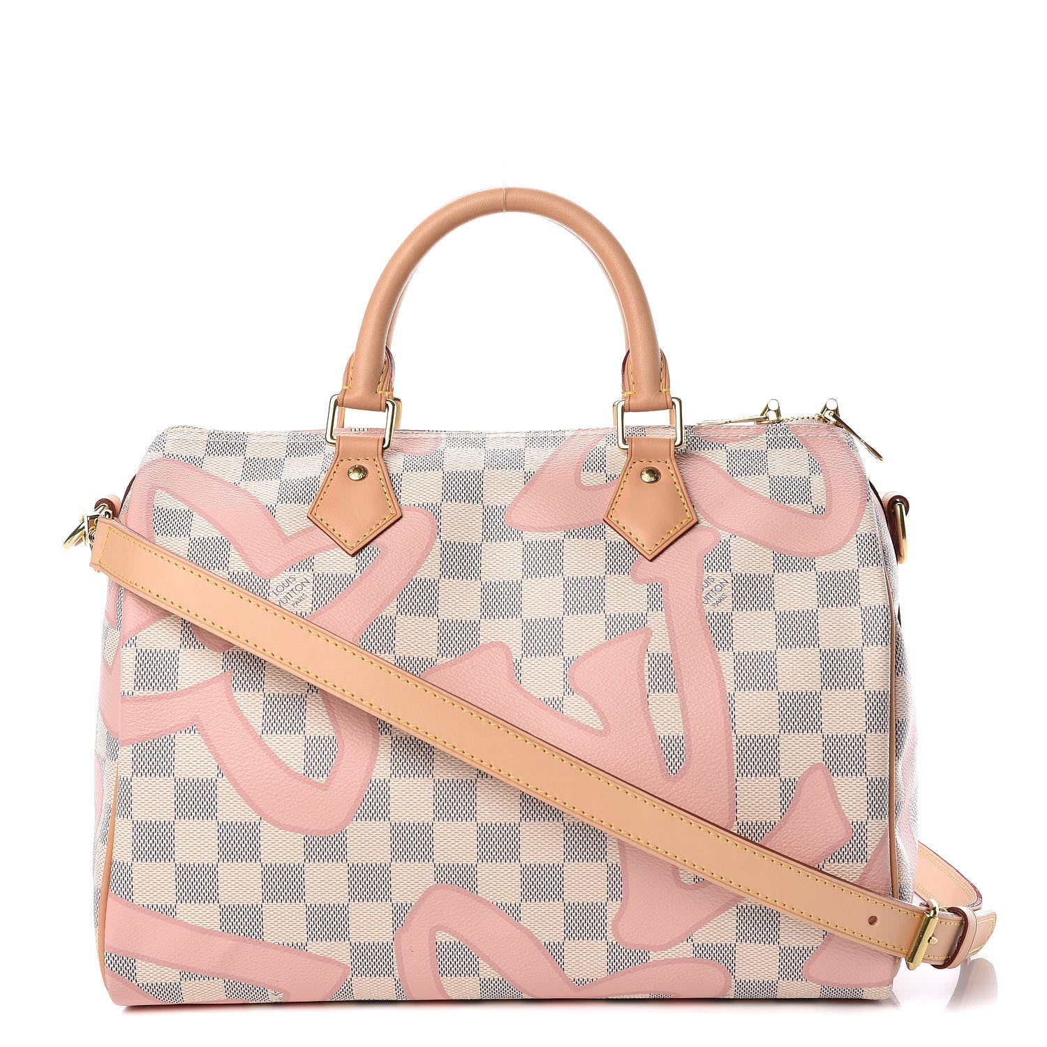 Louis Vuitton Damier Azur Tahitienne Speedy Bandouliere 30 Rose Ballerine 1 of 9