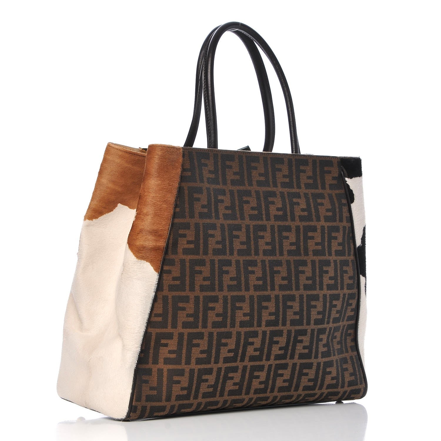 Fendi Calf Hair Zucca Large 2Jours Tote Tobacco Multicolor 3 of 12