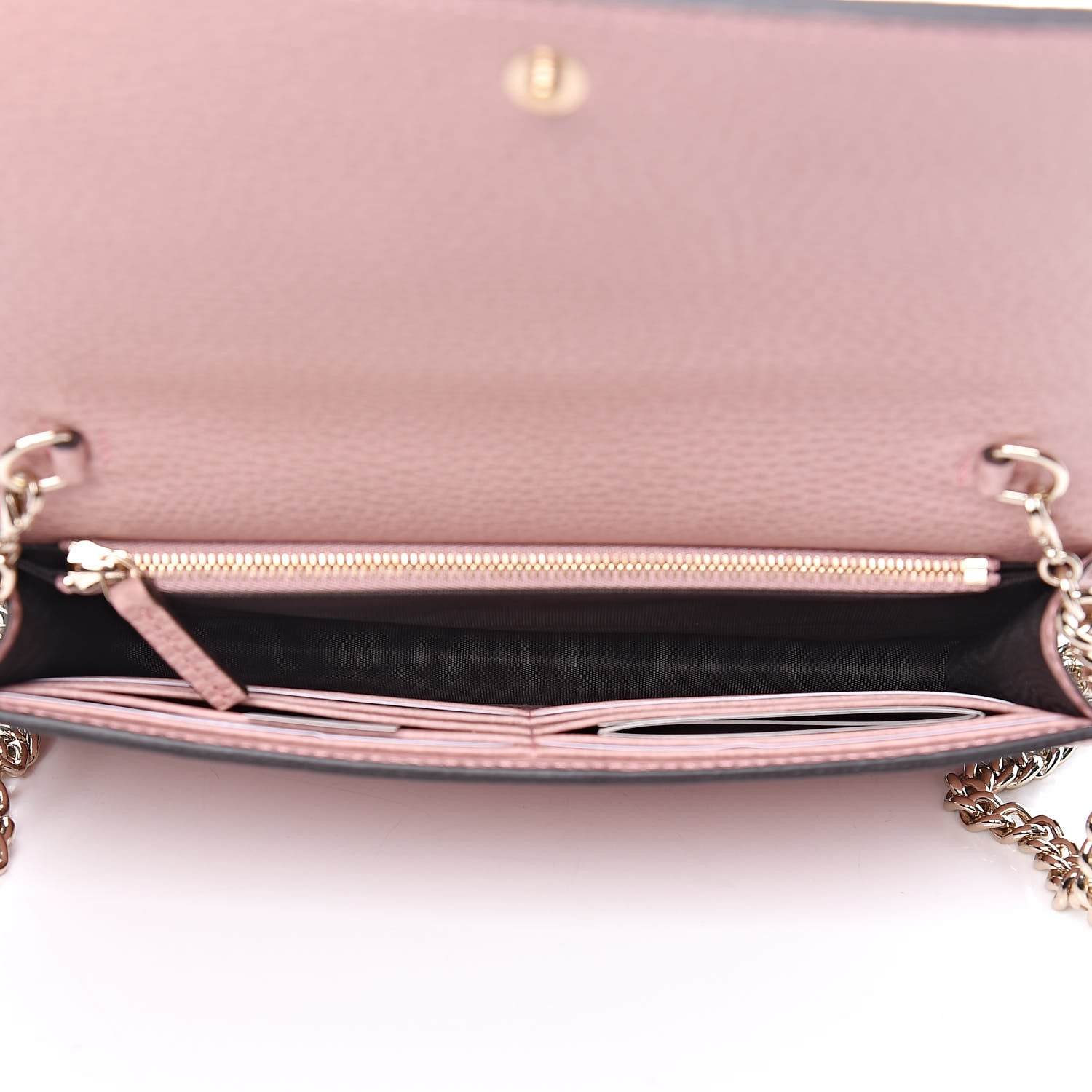 Gucci Dollar Calfskin Medium Betty Chain Wallet Soft Pink 5 of 9