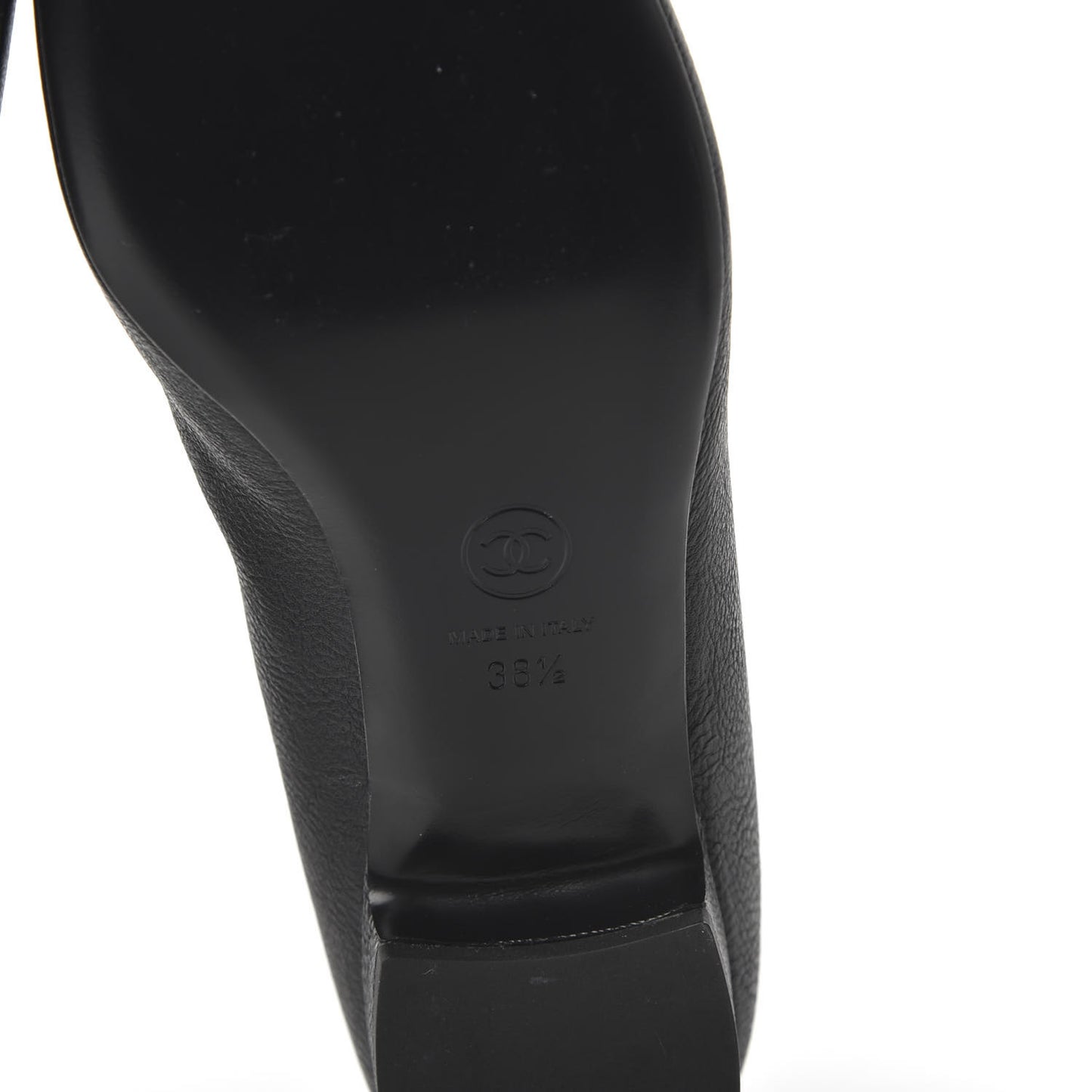 Calfskin CC Mocassin Loafers 38.5 Black