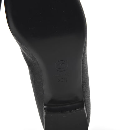 Chanel Calfskin CC Mocassin Loafers 38.5 Black 6 of 9