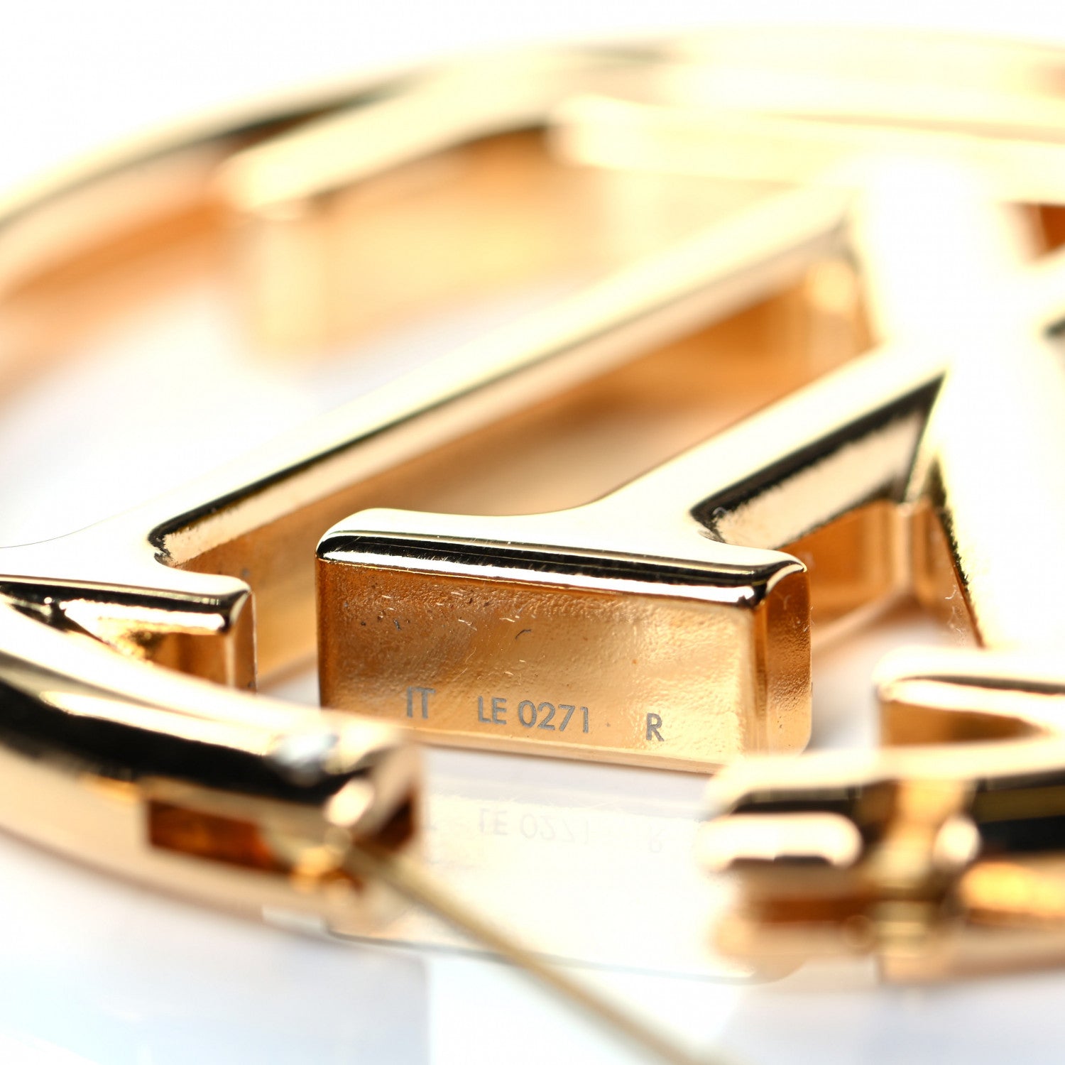 Louis Vuitton Metal Louise Hoop Earrings Gold 3 of 4