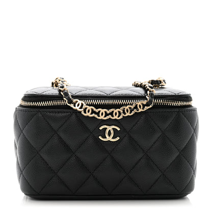 Chanel Caviar Quilted Small Tiny CC Vanity Case With Chain Black 1 of 12
