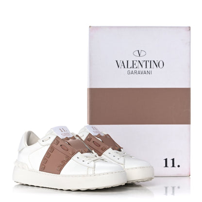 Valentino Garavani Calfskin Rockstud Untitled Open Sneakers 35 White Rose Cannelle 12 of 12