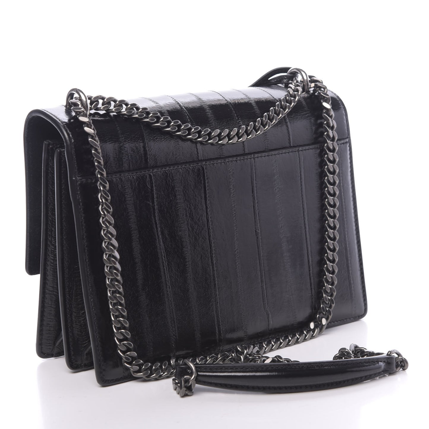 Glossy Eelskin Medium Monogram Sunset Black