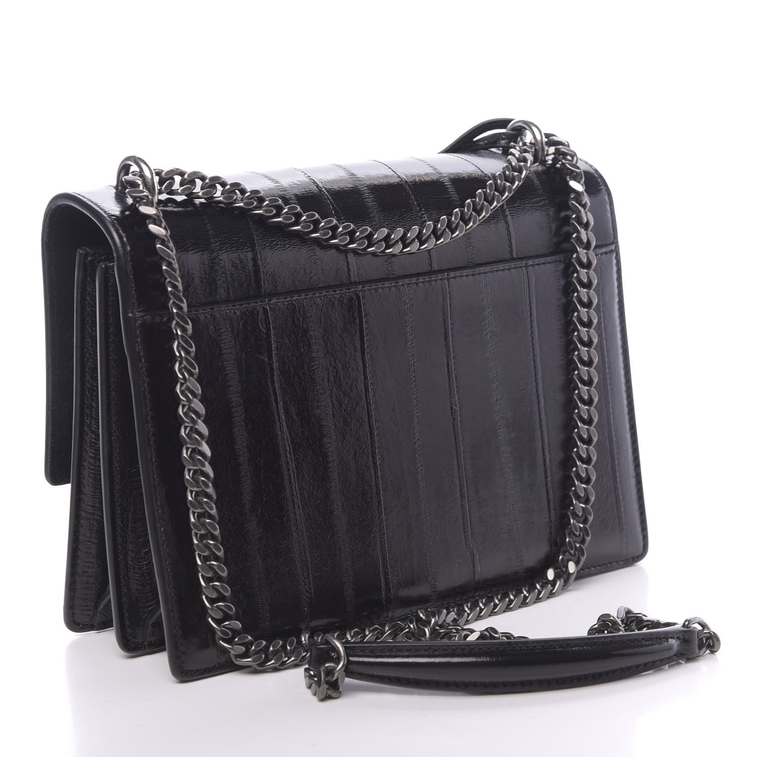 Saint Laurent Glossy Eelskin Medium Monogram Sunset Black 3 of 10