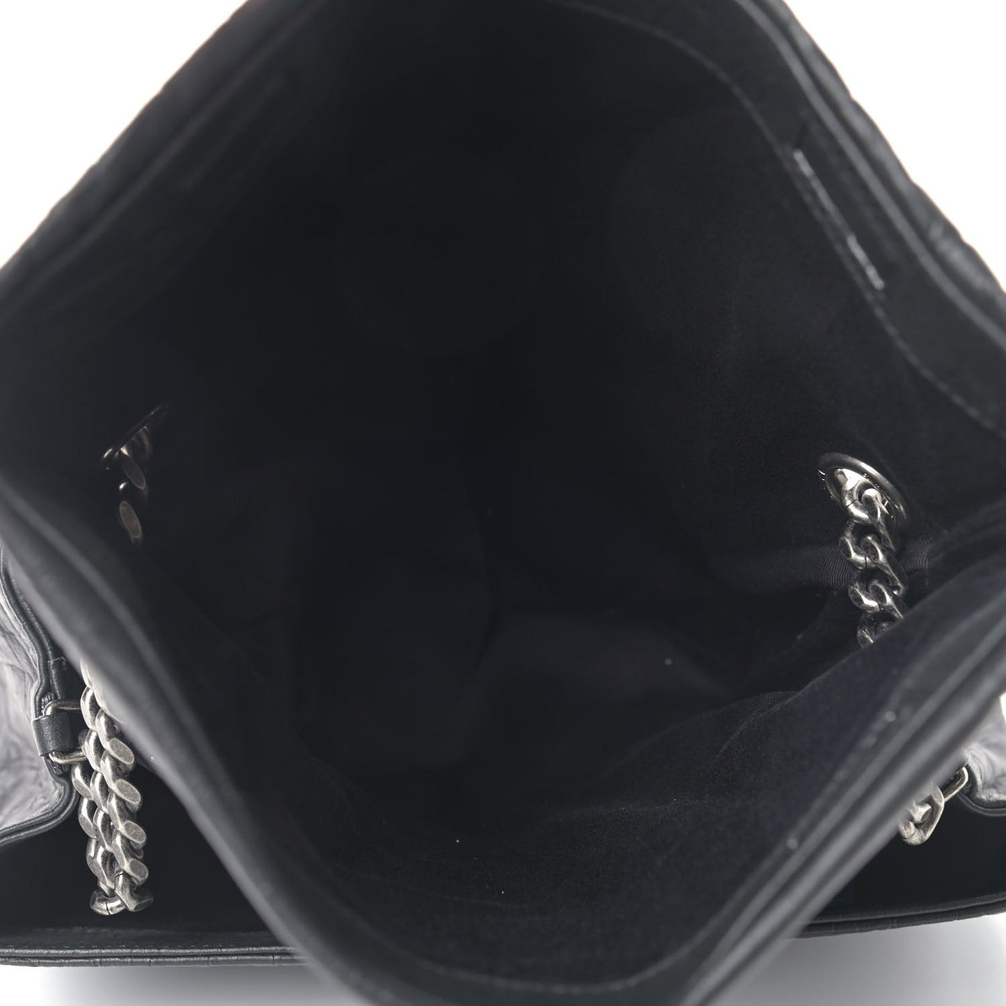 Calfskin Crocodile Embossed Medium West Hollywood Monogram Fold-Over Black