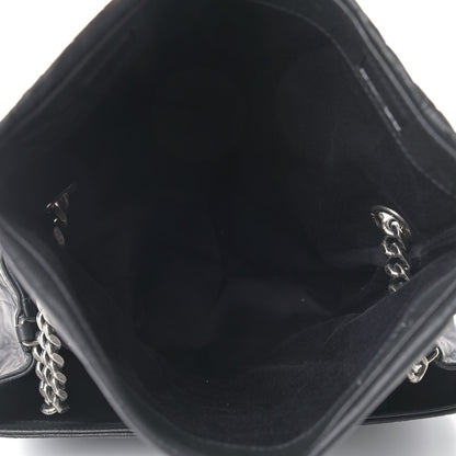 Saint Laurent Calfskin Crocodile Embossed Medium West Hollywood Monogram Fold-Over Black 6 of 11