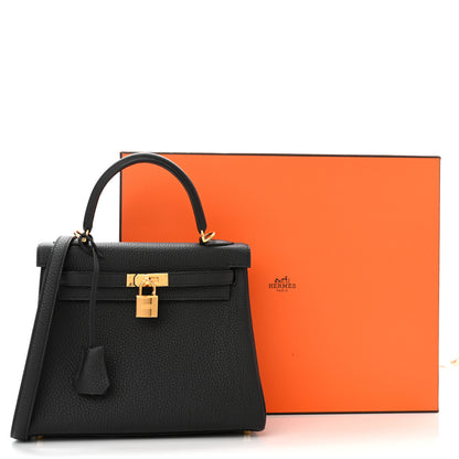 Hermes Togo Kelly Retourne 25 Black 11 of 11