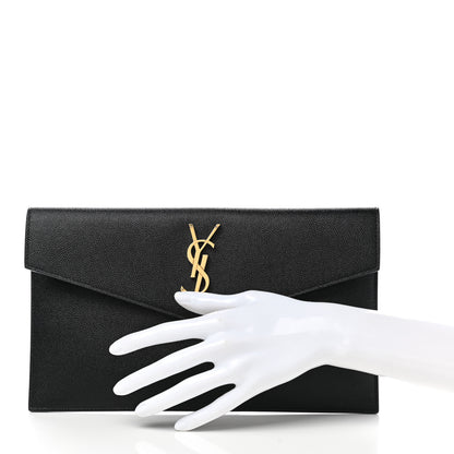 Saint Laurent Grain De Poudre Uptown Pouch Black 2 of 8