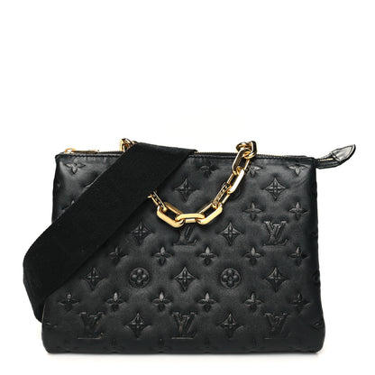 Louis Vuitton Lambskin Embossed Monogram Coussin PM Black 1 of 15