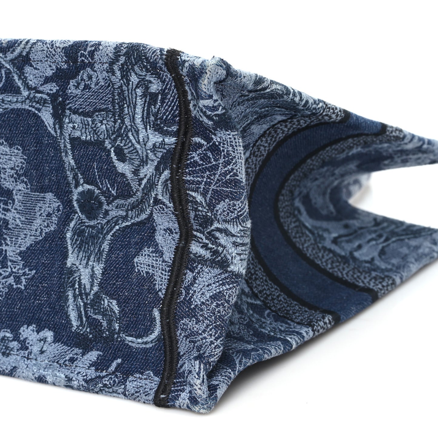 Canvas Embroidered Medium Dioriviera Toile De Jouy Book Tote Blue Black