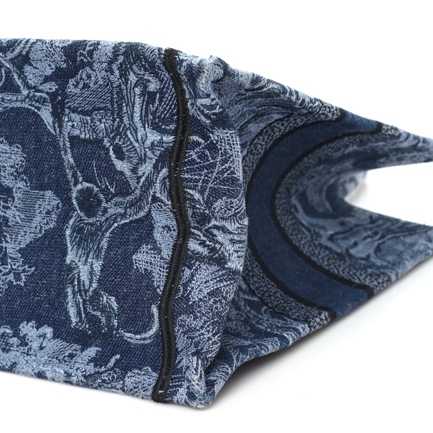 Christian Dior Canvas Embroidered Medium Dioriviera Toile De Jouy Book Tote Blue Black 11 of 12