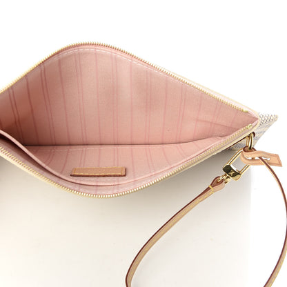 Louis Vuitton Damier Azur Neverfull MM GM Pochette Rose Ballerine 5 of 7