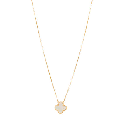Van Cleef & Arpels 18K Yellow Gold Mother of Pearl Vintage Alhambra Pendant Necklace 1 of 6