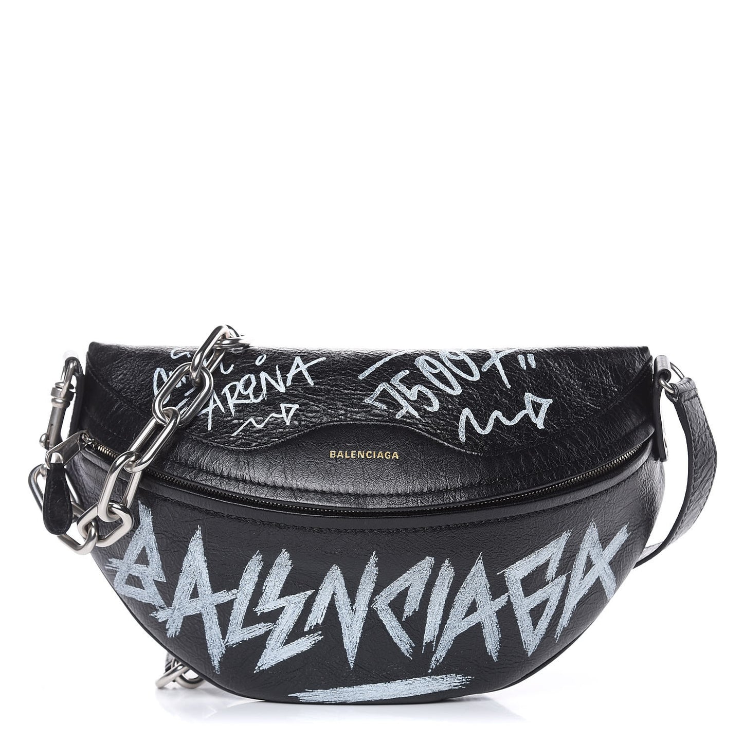 Agneau Arena Graffiti All Over XS Souvenir Belt Bag Black White