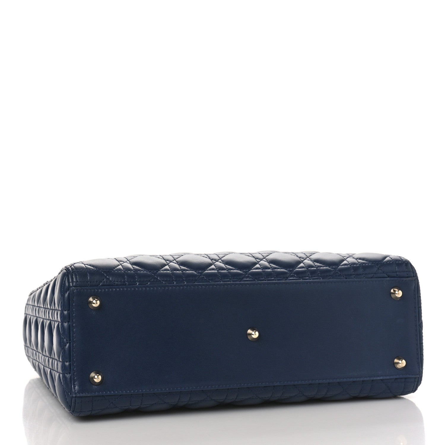 Christian Dior Lambskin Cannage Large Lady Dior Navy Blue 4 of 10