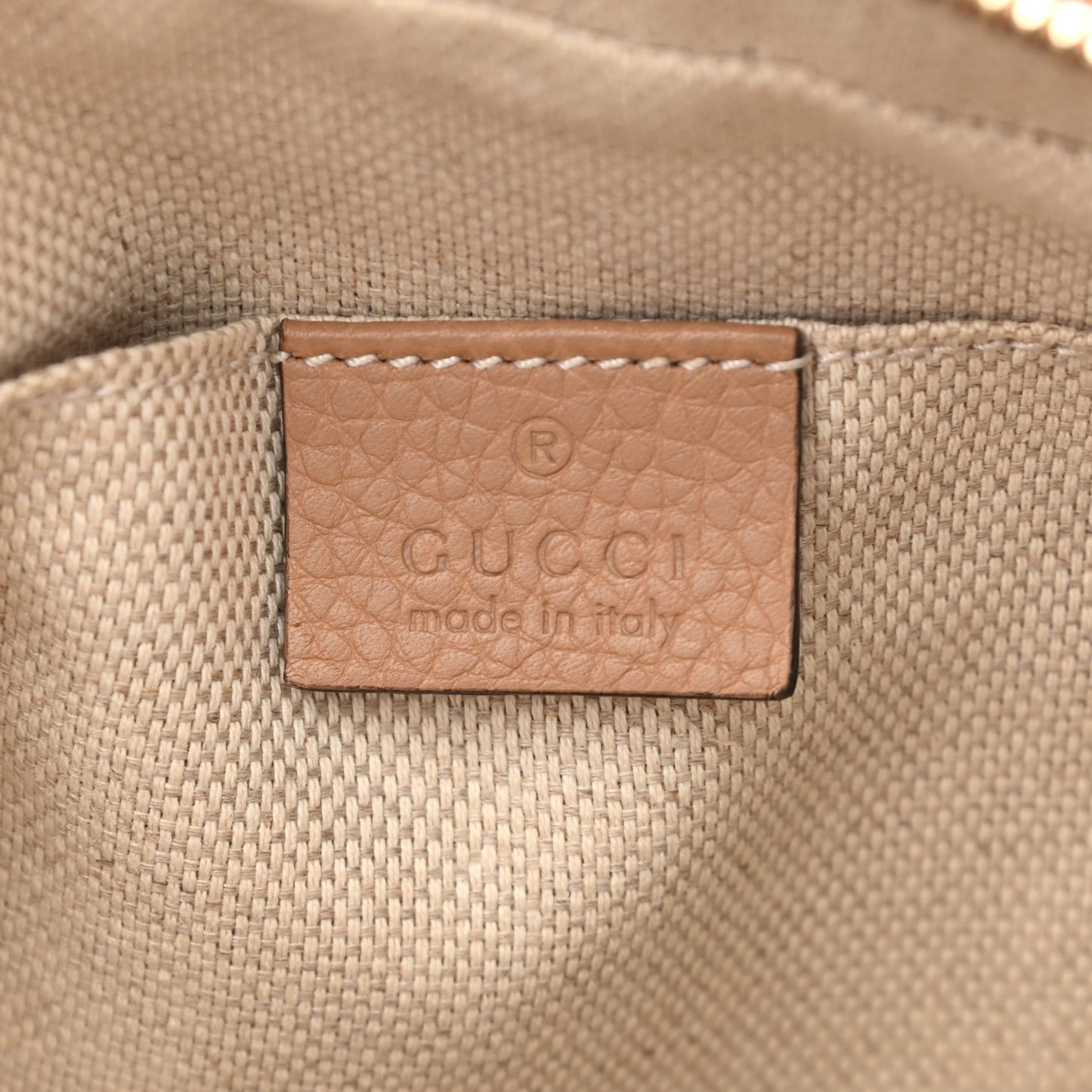 Pebbled Calfskin Small Soho Disco Bag Camelia